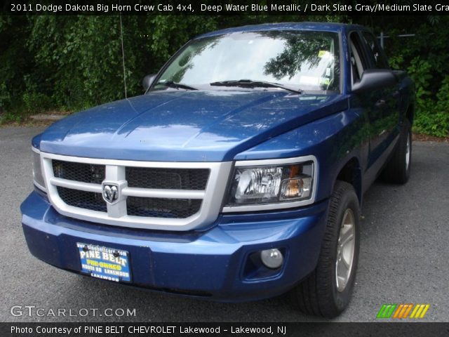 2011 Dodge Dakota Big Horn Crew Cab 4x4 in Deep Water Blue Metallic