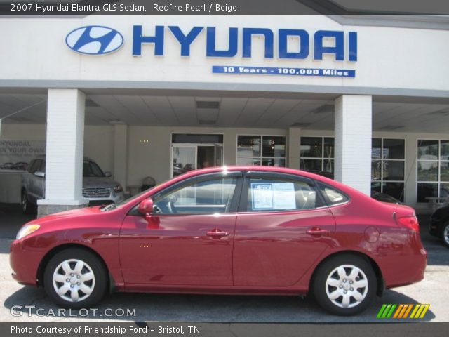 2007 Hyundai Elantra GLS Sedan in Redfire Pearl