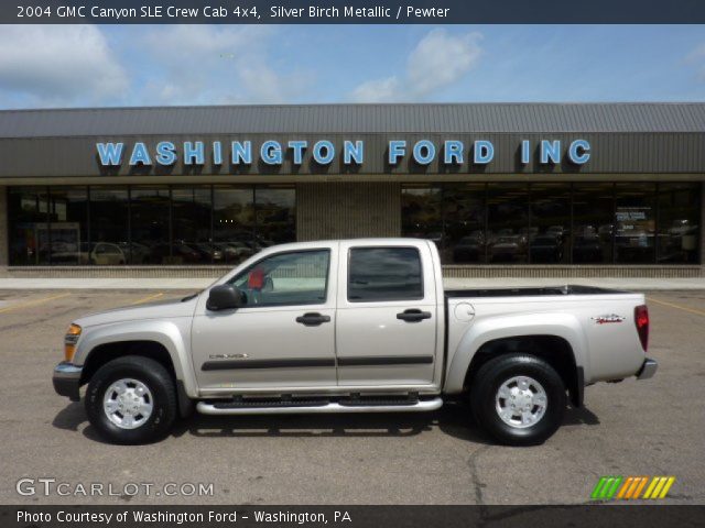 2004 GMC Canyon SLE Crew Cab 4x4 in Silver Birch Metallic