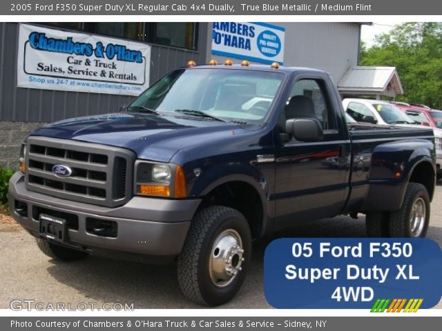 2005 Ford F350 Super Duty XL Regular Cab 4x4 Dually in True Blue Metallic