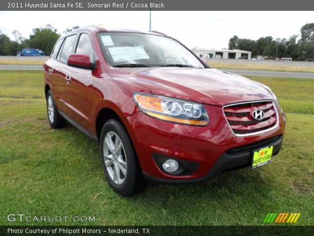 2011 Hyundai Santa Fe SE in Sonoran Red