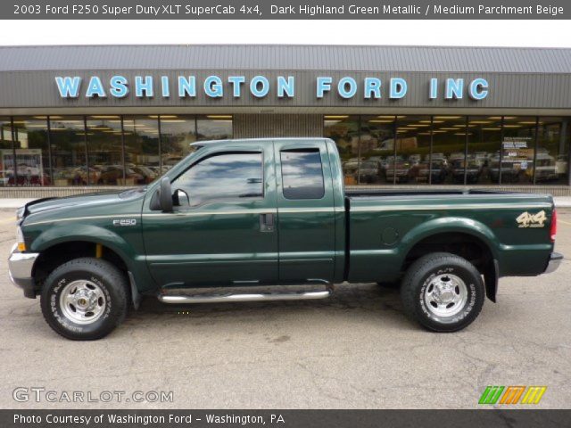 2003 Ford F250 Super Duty XLT SuperCab 4x4 in Dark Highland Green Metallic
