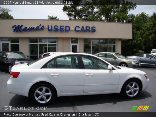 2007 Hyundai Sonata SE V6 in Arctic White