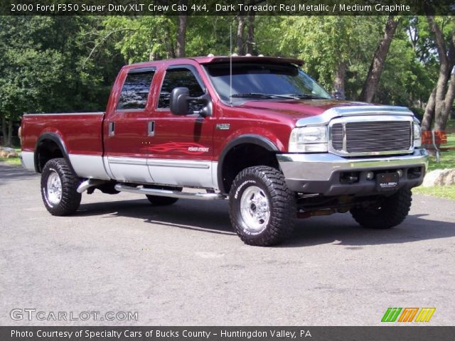 2000 Ford F350 Super Duty XLT Crew Cab 4x4 in Dark Toreador Red Metallic