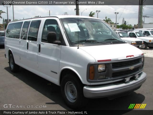 2000 Chevrolet Express G3500 15 Passenger Van in Summit White