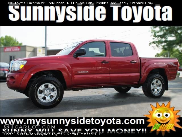 2006 Toyota Tacoma V6 PreRunner TRD Double Cab in Impulse Red Pearl
