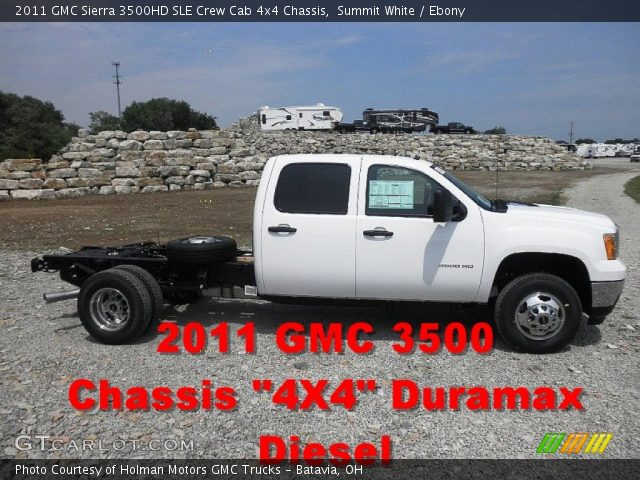 2011 GMC Sierra 3500HD SLE Crew Cab 4x4 Chassis in Summit White