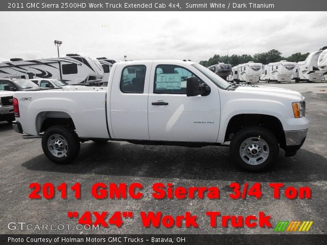 2011 GMC Sierra 2500HD Work Truck Extended Cab 4x4 in Summit White