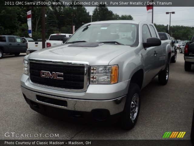 2011 GMC Sierra 2500HD Work Truck Extended Cab 4x4 in Pure Silver Metallic