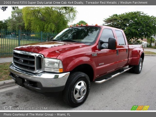 2003 Ford F350 Super Duty Lariat Crew Cab 4x4 Dually in Toreador Red Metallic