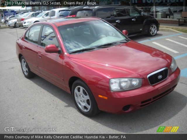 2003 Hyundai Elantra GLS Sedan in Chianti Red