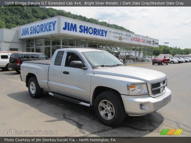2008 Dodge Dakota SLT Extended Cab 4x4 in Bright Silver Metallic
