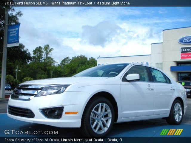 2011 Ford Fusion SEL V6 in White Platinum Tri-Coat