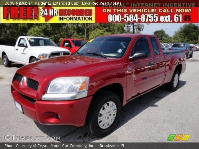 2008 Mitsubishi Raider LS Extended Cab in Lava Red Pearl