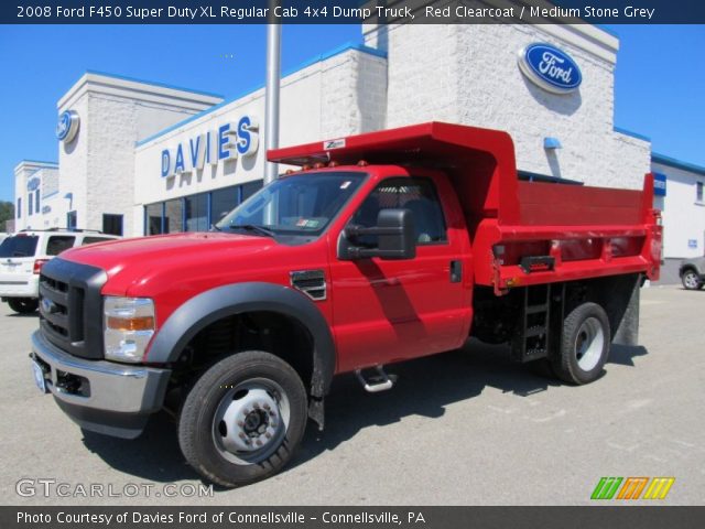 2008 Ford F450 Super Duty XL Regular Cab 4x4 Dump Truck in Red Clearcoat