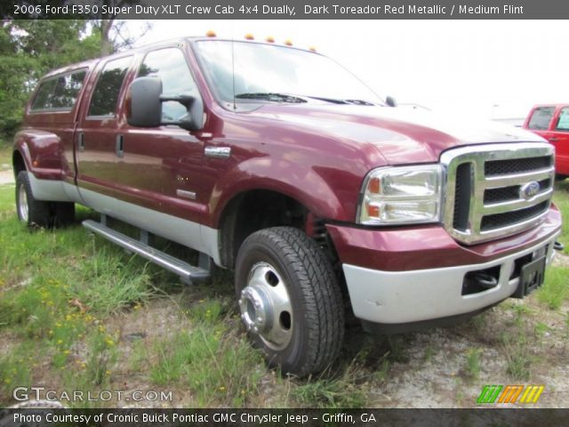 2006 Ford F350 Super Duty XLT Crew Cab 4x4 Dually in Dark Toreador Red Metallic