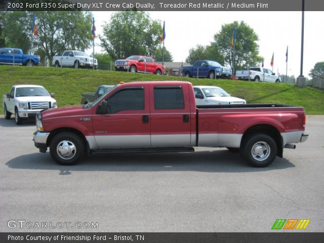 2002 Ford F350 Super Duty XLT Crew Cab Dually in Toreador Red Metallic