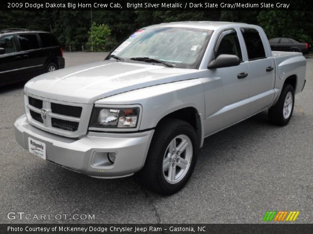 2009 Dodge Dakota Big Horn Crew Cab in Bright Silver Metallic