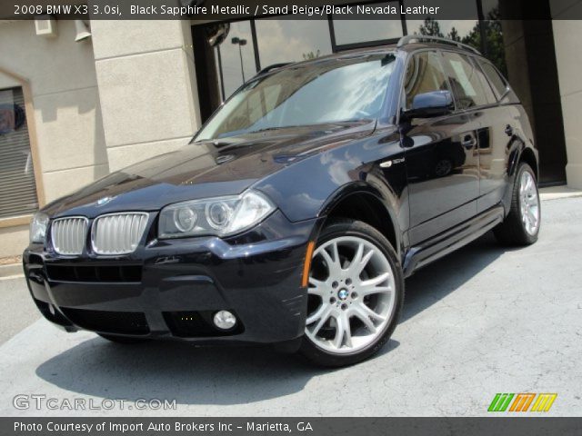 2008 BMW X3 3.0si in Black Sapphire Metallic