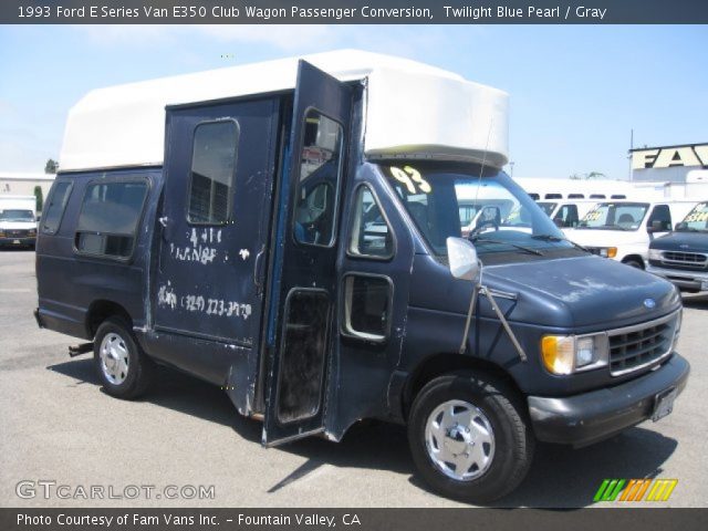 1993 Ford E Series Van E350 Club Wagon Passenger Conversion in Twilight Blue Pearl