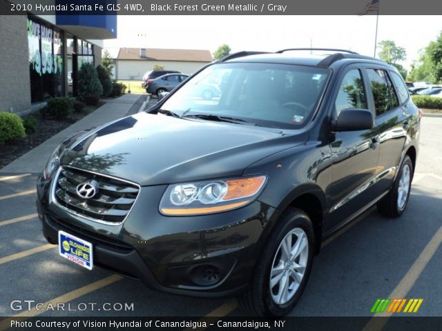 2010 Hyundai Santa Fe GLS 4WD in Black Forest Green Metallic