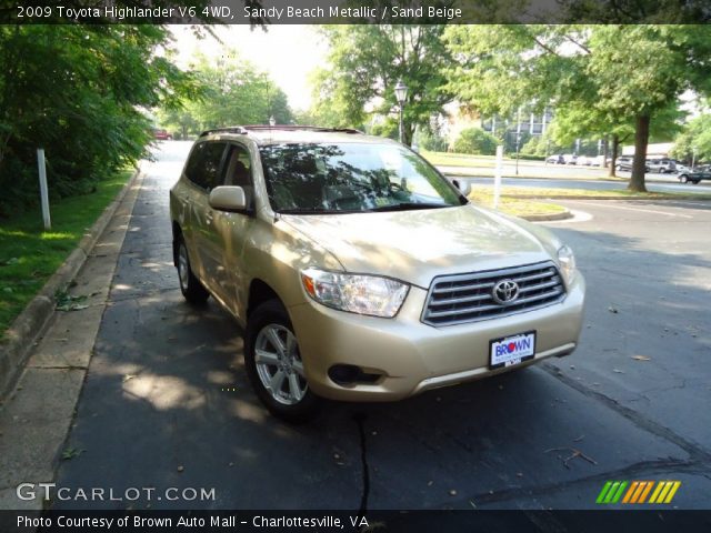 2009 Toyota Highlander V6 4WD in Sandy Beach Metallic