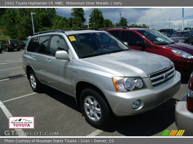 2001 Toyota Highlander V6 4WD in Millennium Silver Metallic