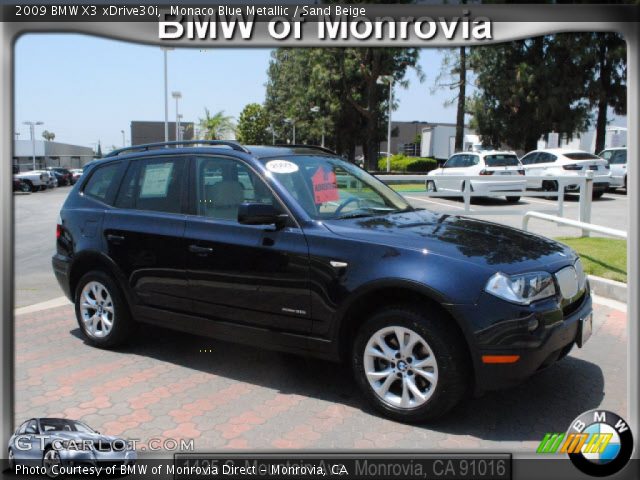 2009 BMW X3 xDrive30i in Monaco Blue Metallic