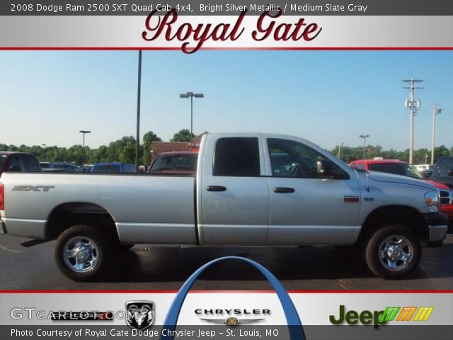 2008 Dodge Ram 2500 SXT Quad Cab 4x4 in Bright Silver Metallic