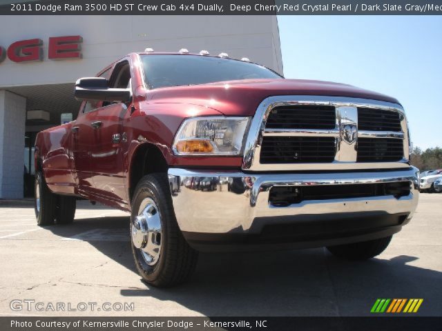 2011 Dodge Ram 3500 HD ST Crew Cab 4x4 Dually in Deep Cherry Red Crystal Pearl