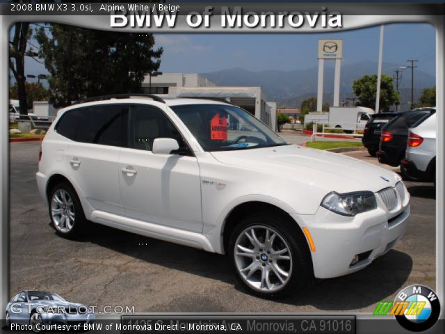 2008 BMW X3 3.0si in Alpine White