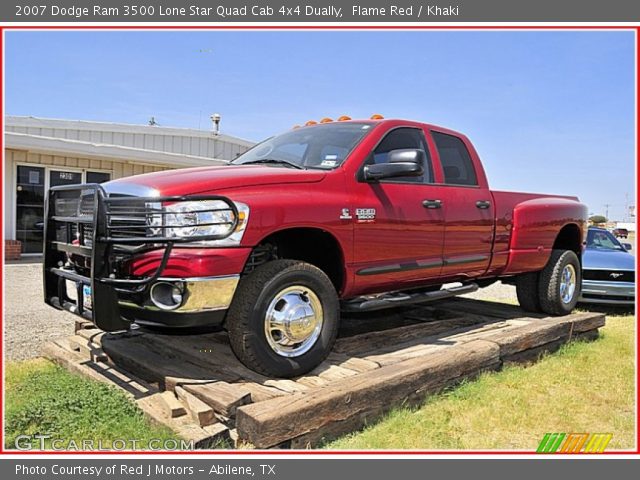 2007 Dodge Ram 3500 Lone Star Quad Cab 4x4 Dually in Flame Red