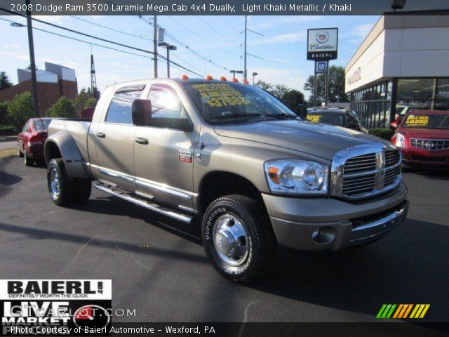 2008 Dodge Ram 3500 Laramie Mega Cab 4x4 Dually in Light Khaki Metallic