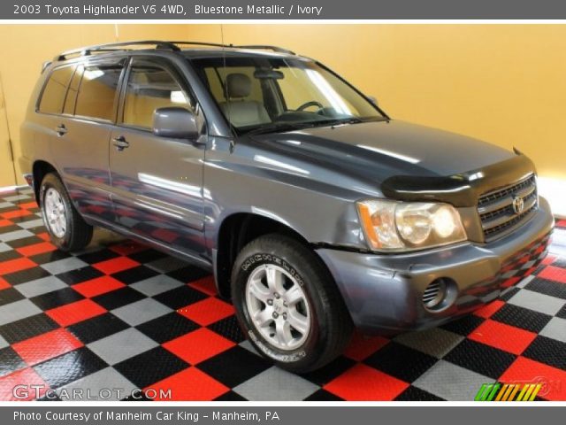 2003 Toyota Highlander V6 4WD in Bluestone Metallic
