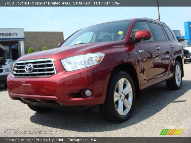 2008 Toyota Highlander Limited 4WD in Salsa Red Pearl