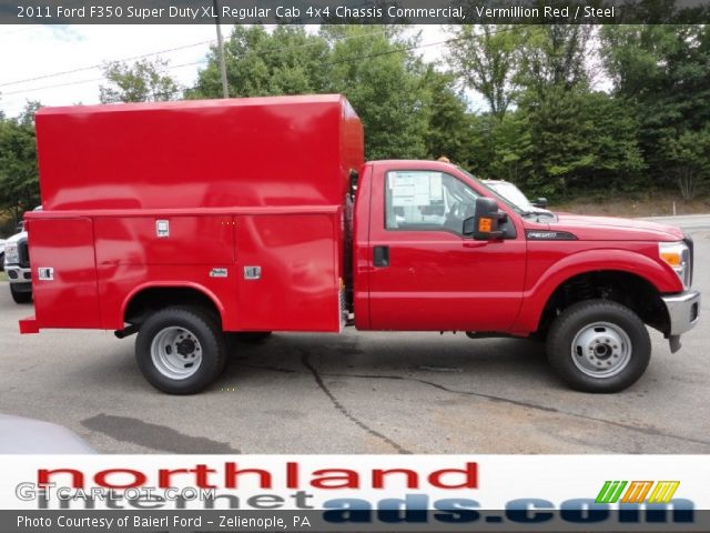 2011 Ford F350 Super Duty XL Regular Cab 4x4 Chassis Commercial in Vermillion Red