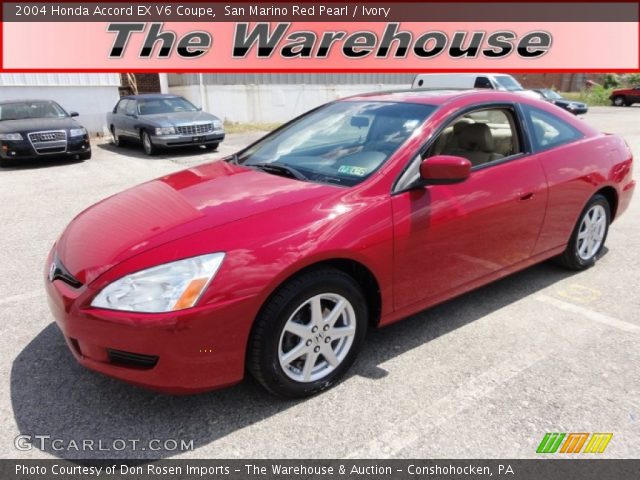 2004 Honda Accord EX V6 Coupe in San Marino Red Pearl