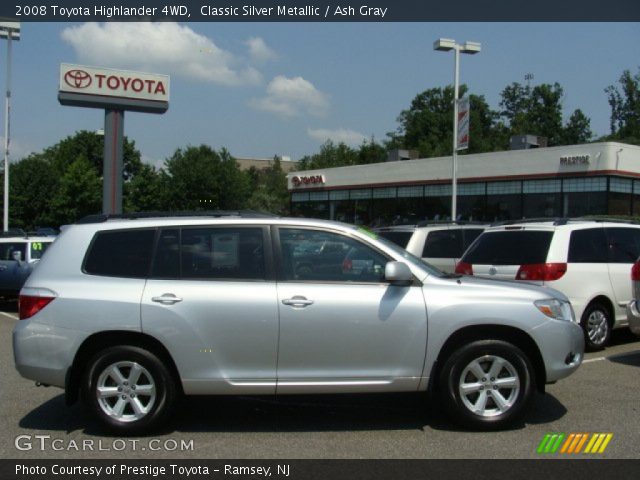 2008 Toyota Highlander 4WD in Classic Silver Metallic