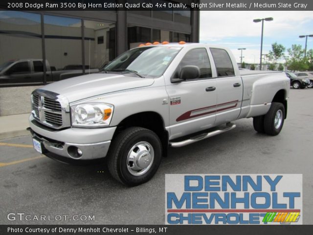 2008 Dodge Ram 3500 Big Horn Edition Quad Cab 4x4 Dually in Bright Silver Metallic