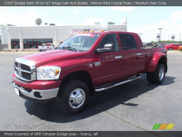 2007 Dodge Ram 3500 SLT Mega Cab 4x4 Dually in Inferno Red Crystal Pearl