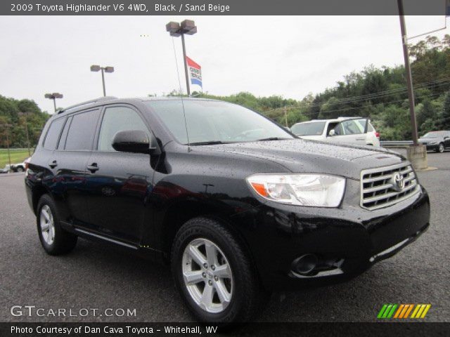 2009 Toyota Highlander V6 4WD in Black