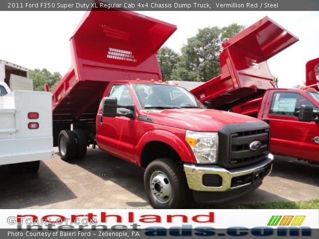 2011 Ford F350 Super Duty XL Regular Cab 4x4 Chassis Dump Truck in Vermillion Red