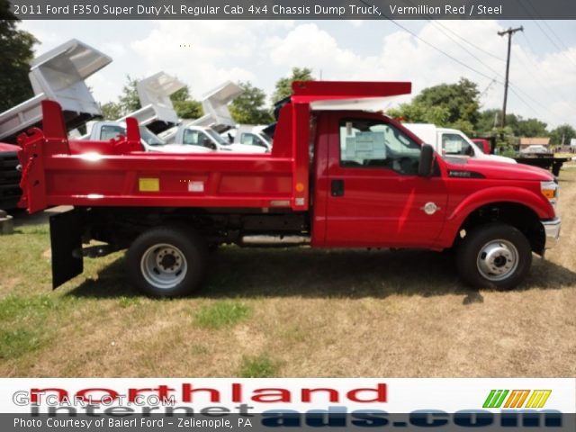 2011 Ford F350 Super Duty XL Regular Cab 4x4 Chassis Dump Truck in Vermillion Red