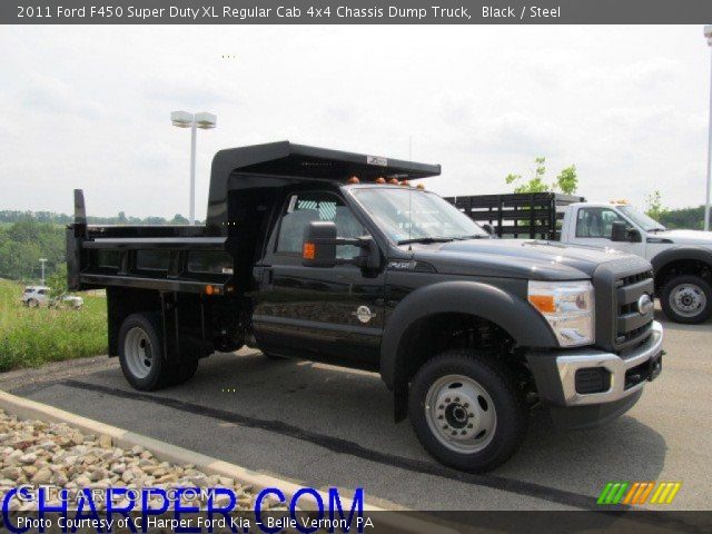 2011 Ford F450 Super Duty XL Regular Cab 4x4 Chassis Dump Truck in Black
