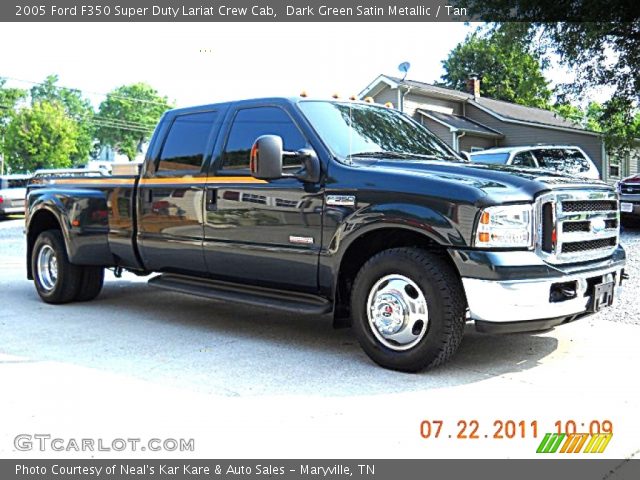 2005 Ford F350 Super Duty Lariat Crew Cab in Dark Green Satin Metallic