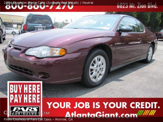 2004 Chevrolet Monte Carlo LS in Berry Red Metallic