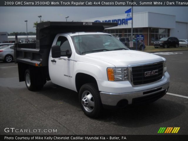 2009 GMC Sierra 3500HD Work Truck Regular Cab 4x4 Chassis Dump Truck in Summit White