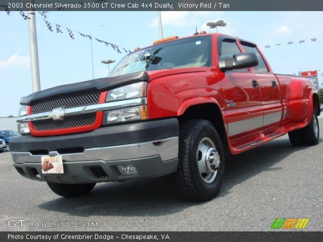 2003 Chevrolet Silverado 3500 LT Crew Cab 4x4 Dually in Victory Red