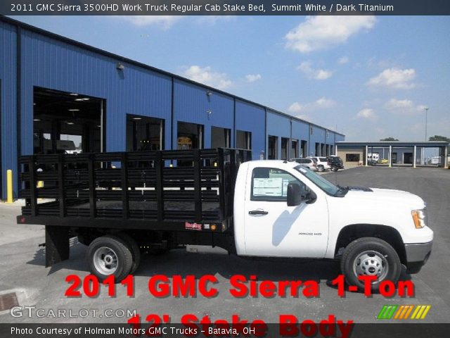 2011 GMC Sierra 3500HD Work Truck Regular Cab Stake Bed in Summit White