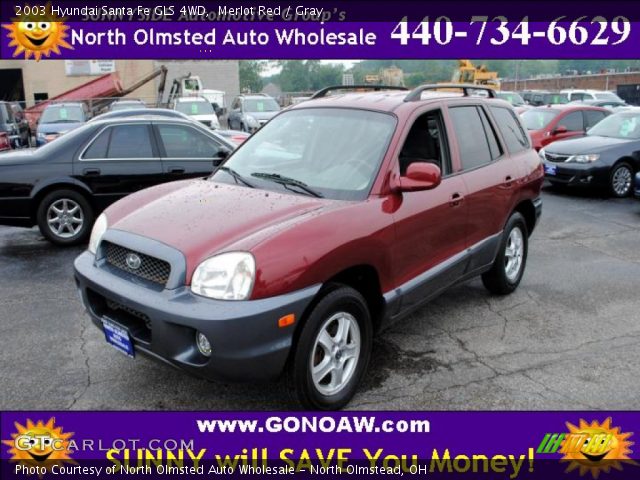 2003 Hyundai Santa Fe GLS 4WD in Merlot Red